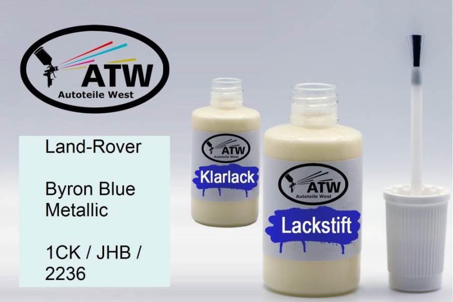 Land-Rover, Byron Blue Metallic, 1CK / JHB / 2236: 20ml Lackstift + 20ml Klarlack - Set, von ATW Autoteile West.